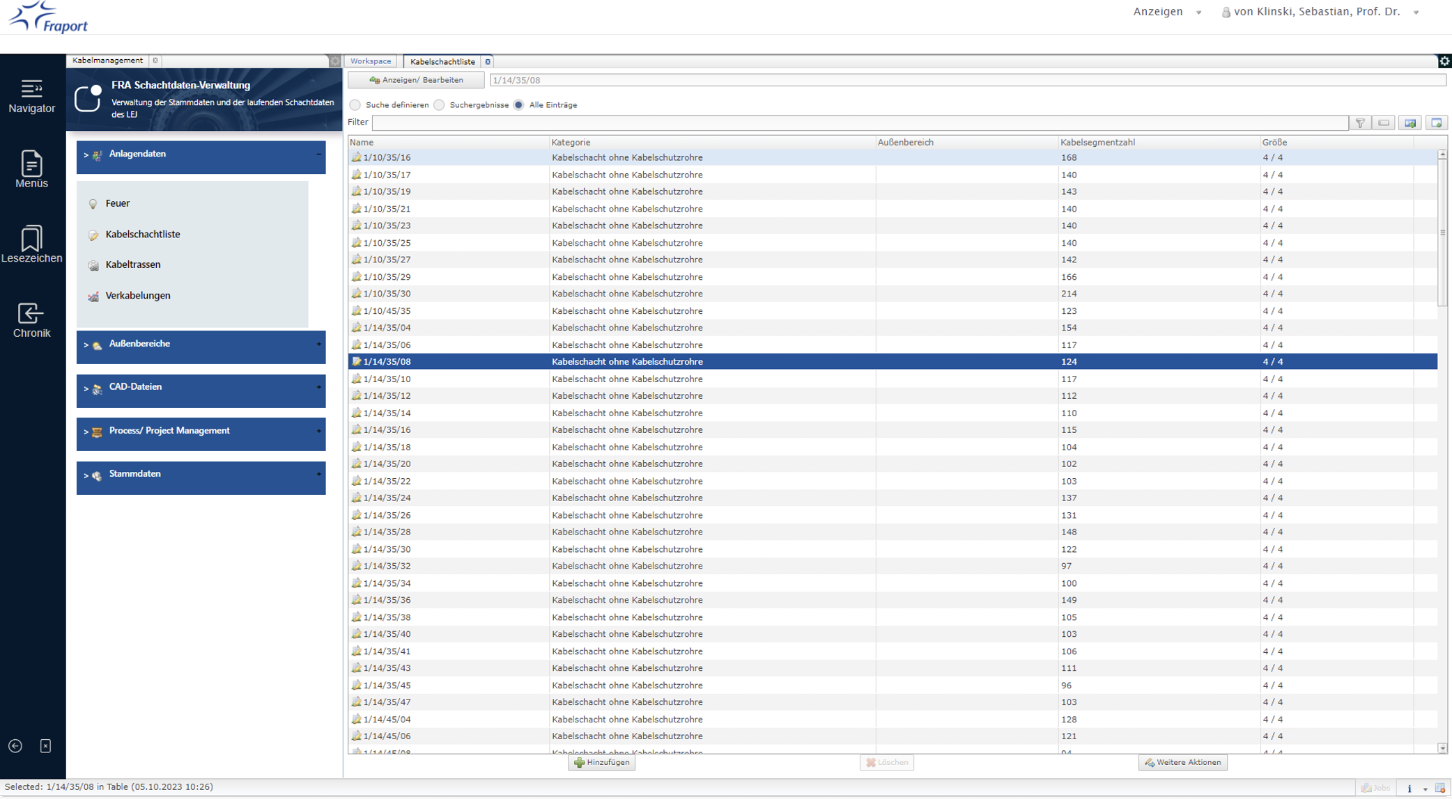 AIRCAT web application – search and filter functions